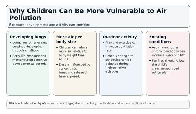 Why children can be more vulnerable to air pollution.
